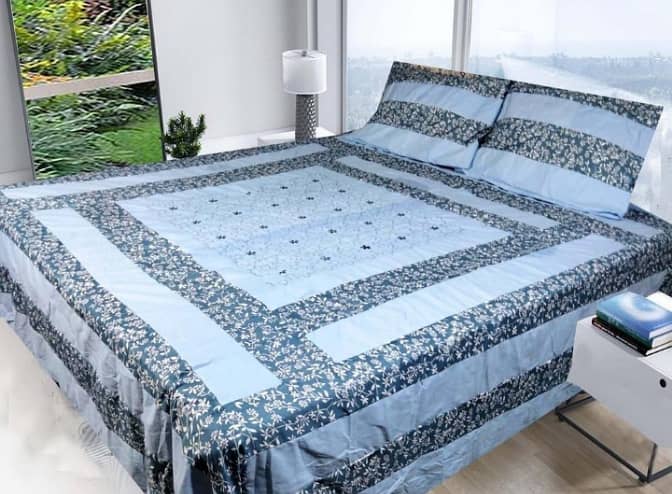 3 Pcs Cotton Printed King Size Bedsheet 0