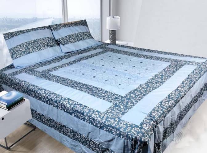 3 Pcs Cotton Printed King Size Bedsheet 1