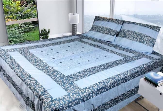 3 Pcs Cotton Printed King Size Bedsheet 2