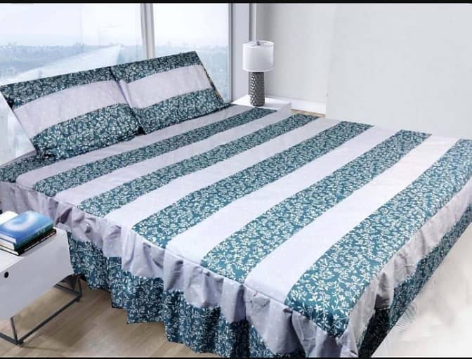 3 Pcs Cotton Printed King Size Bedsheet 3