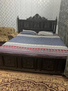 bed with mattress side table dressing 0