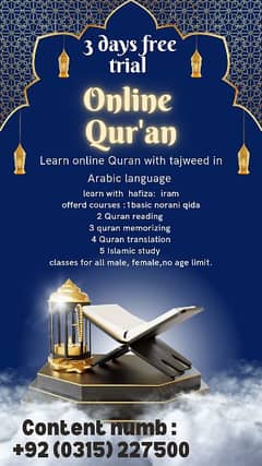 online Quran teaching3 days free trial