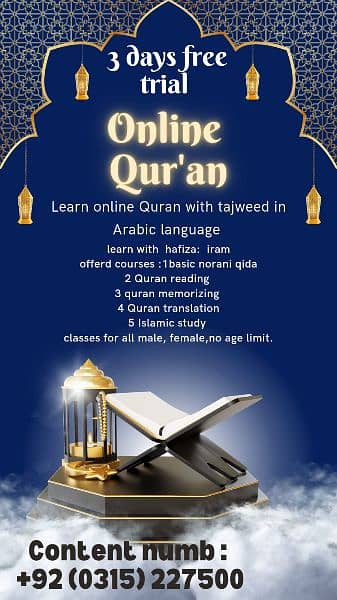 online Quran teaching3 days free trial 0