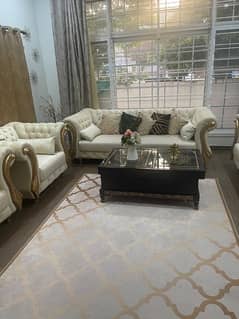 sofa set/ 7 seater sofa/ wooden sofa/ poshish sofa set