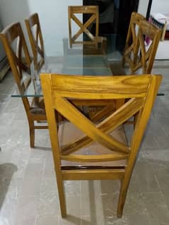 6 seater wooden table new