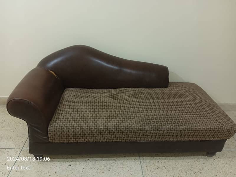 leather and cloth sofa 1