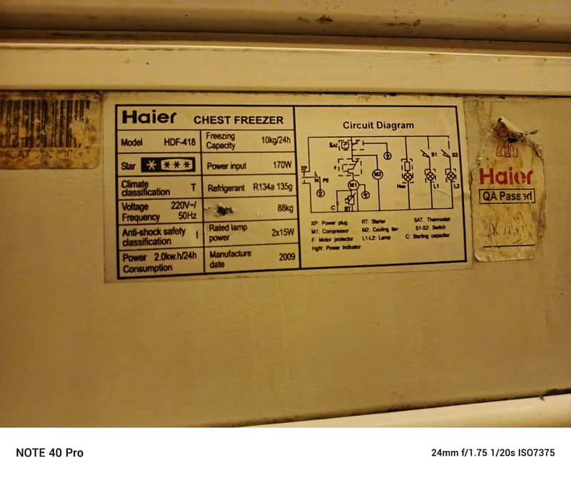 Haier deepfreezer 4