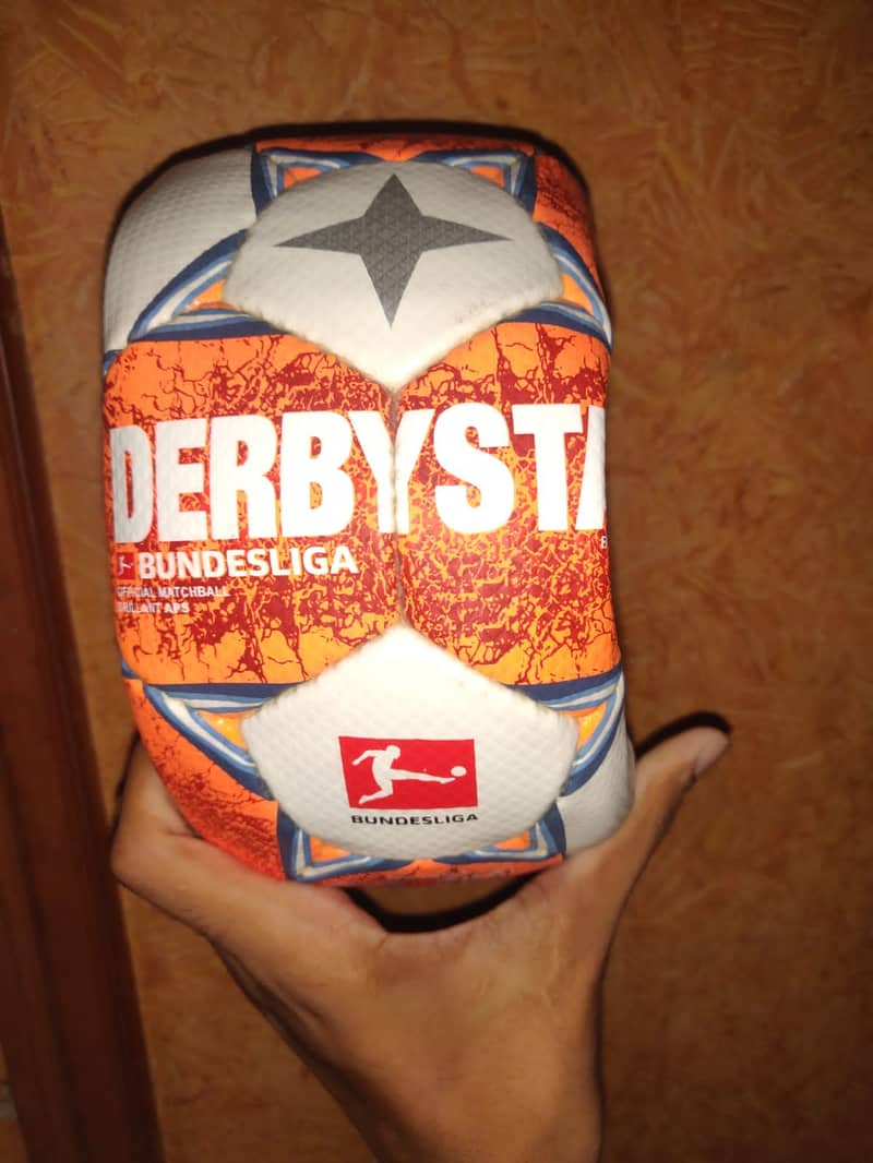 100% original hand stitched derbystar football. Two color combo. 1