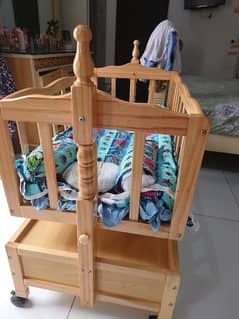 Baby Cot / jhoola  heavy wood in lahore excellent condition