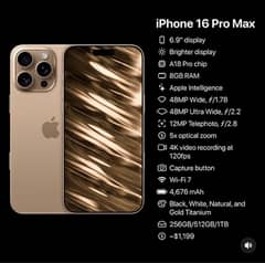 16 pro max 256gb 0