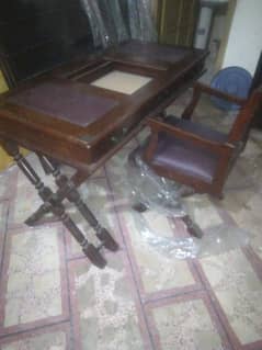 Wood Executive office Table with Chair