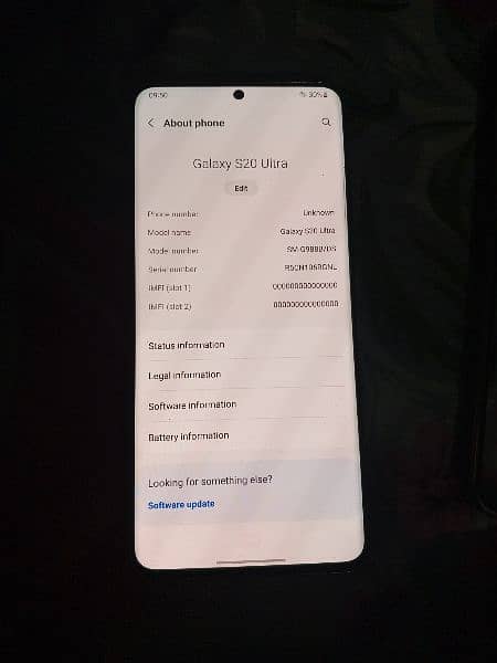 S20 ultra 12gb 128gb 5g only back crack no any issue non pta 0