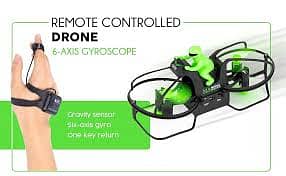 CANOPUS Mini RC Flying Motorcycle, Green, Hand Wrist drone