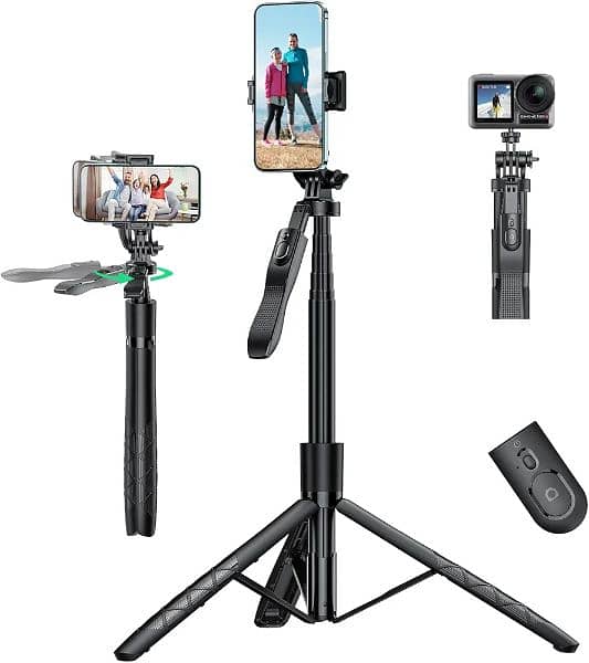 62 Inch Selfie Stick Tripod with Remote Brand New Box less 2