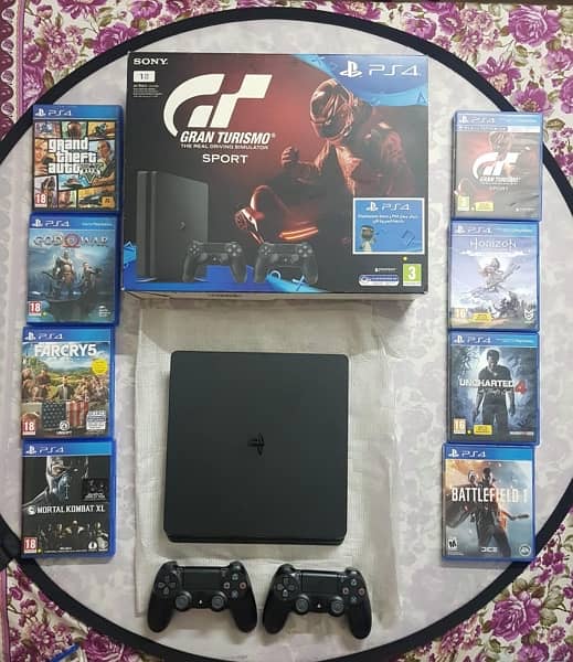 PS4 Slim 1TB with 2 Controllers + 8 Top Games – Limited Time Offer! 6