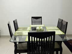 Dining Tables For sale 6 Seater\ 6 chairs dining table\glass top