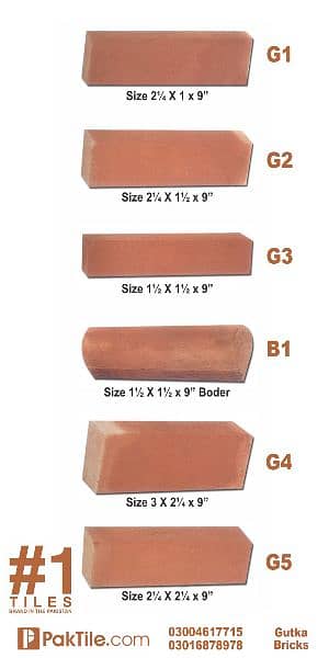 Red Gutka Brick Wall Tiles Design Price in Pakistan 0