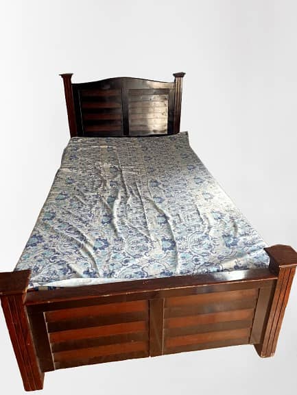 Single wooden bed with mattress 1