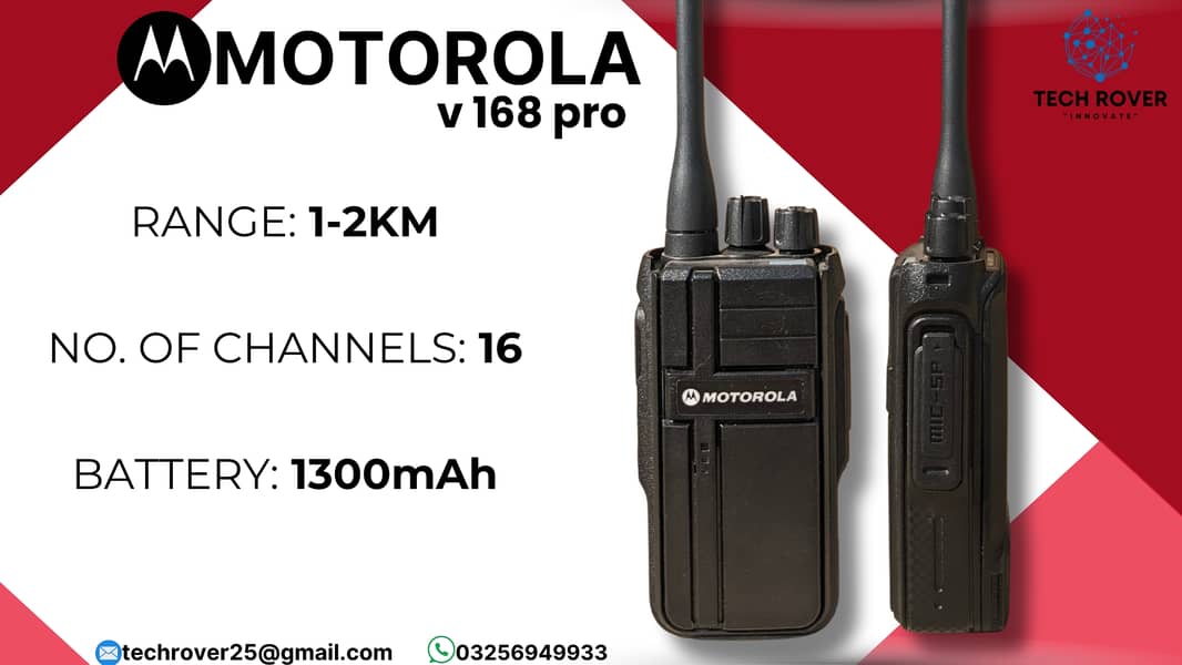 Walkie Talkie | Motorola | V168 Pro | Wireless | Two Way Radio 0