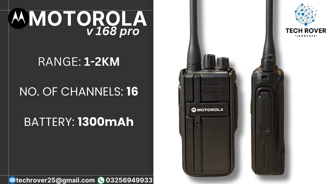 Walkie Talkie | Motorola | V168 Pro | Wireless | Two Way Radio 0