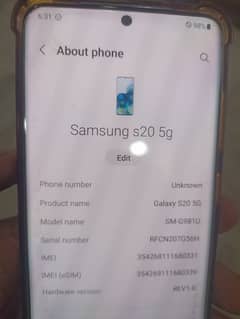 I want to sell Samsung s20 5g