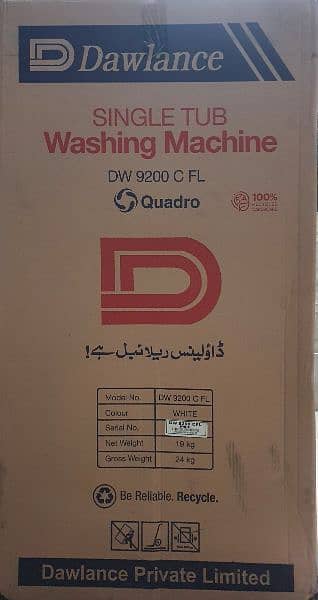 Dawnlance Washing Machine 9200 CFL Brand new condition 1