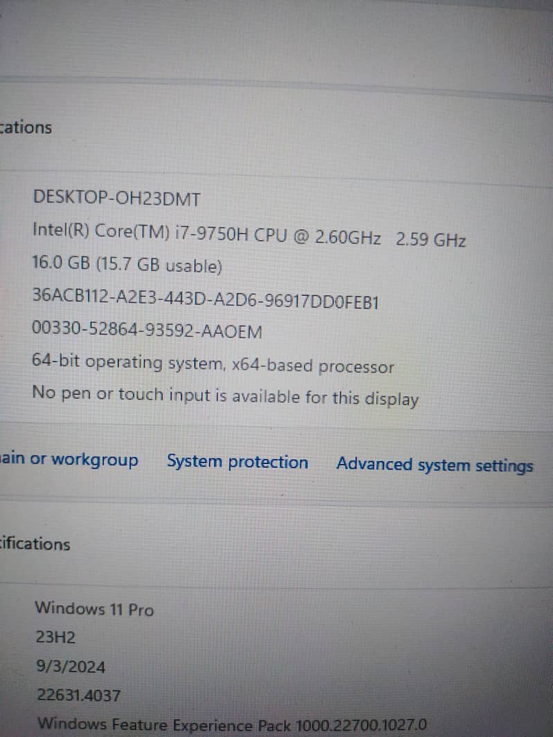 Lenovo P73/ Core i7 9th GEN/ 4GB NVidia / Gaming/ Workstation / 17inch 1