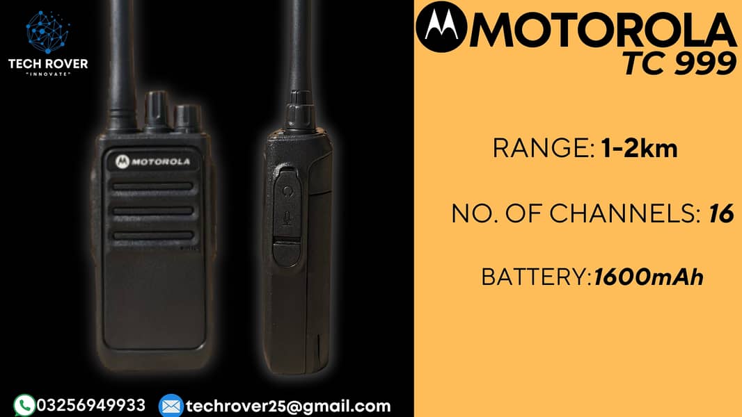 Walkie Talkie | Motorola | TC 999 | Wireless | Two Way Radio 0