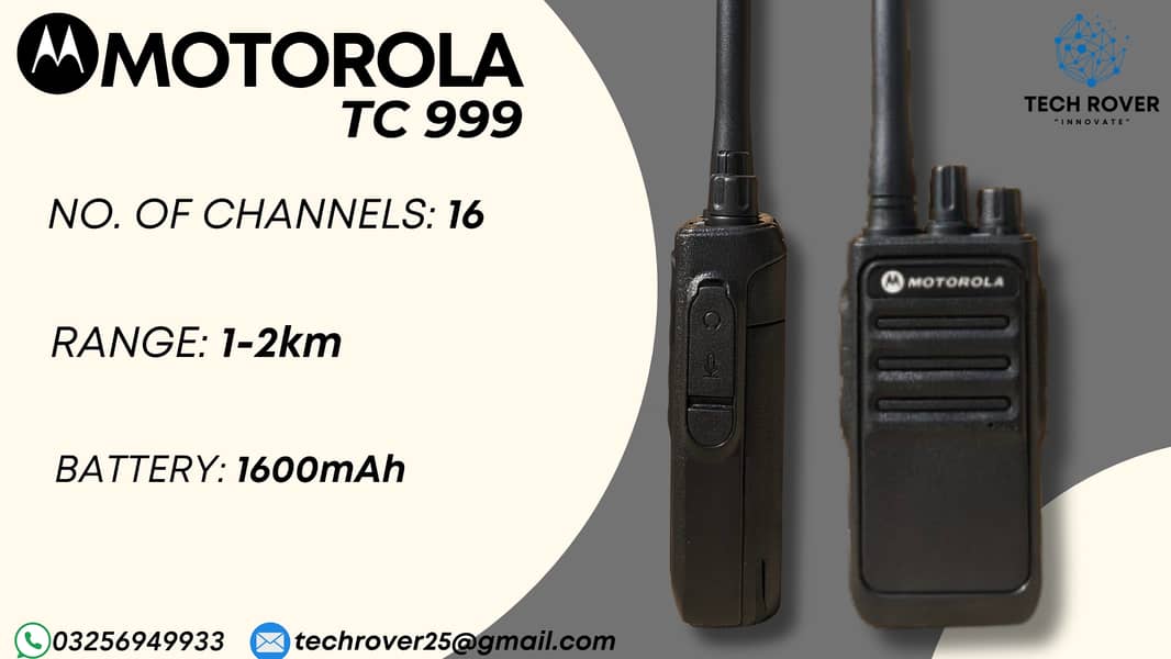 Walkie Talkie | Motorola | TC 999 | Wireless | Two Way Radio 0