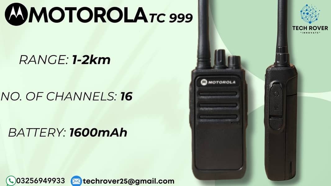 Walkie Talkie | Motorola | TC 999 | Wireless | Two Way Radio 0