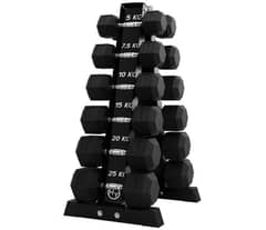 RUBBER HEX DUMBELL 6kg & RUBBER PLATE & KETTLE BELL 0