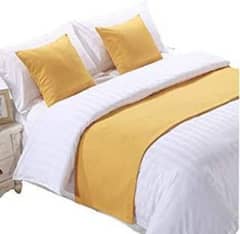 100% Cotton Satin Percale Hotel Quality Plain White Stripes Bedsheets