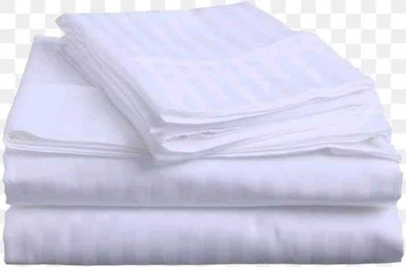 100% Cotton Satin Percale Hotel Quality Plain White Stripes Bedsheets 3