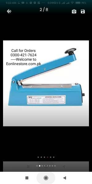 12" hand Impulse Sealer 8mm wide sealing machine Heat Sealing 8