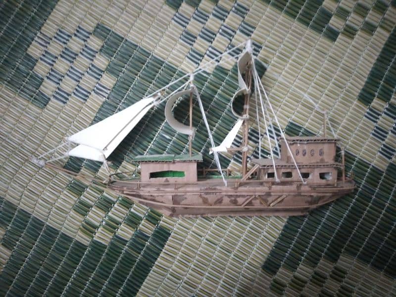 handmade cardboard ship. 1