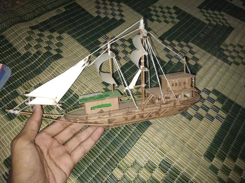 handmade cardboard ship. 2