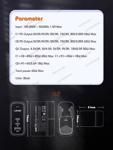 Ldnio PD 65W GAN 65W Fast Charger 1