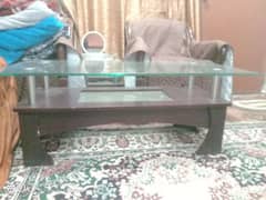 Wooden Double glass center table