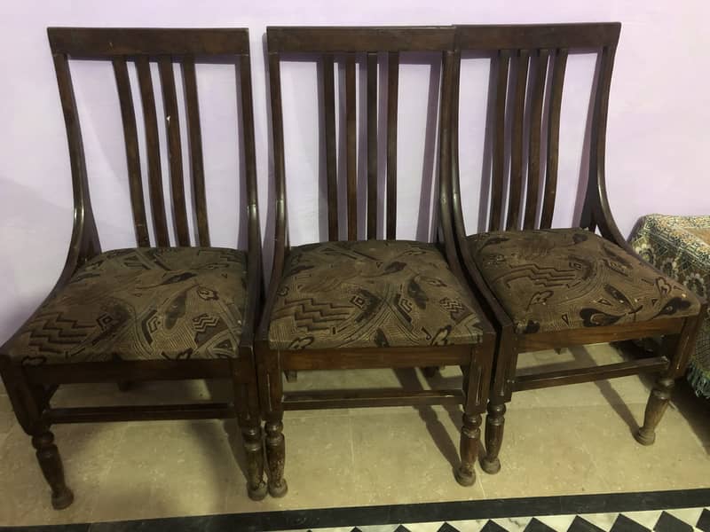 Package of wooden chairs, single bed and sofa kam bed 2