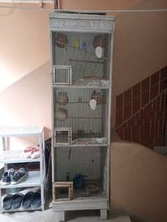 urgent sell Wooden bird cage 3 portion