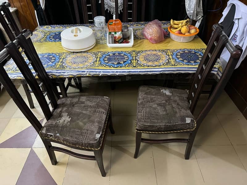 dining table with 6 solid wood chair velvet seats 4