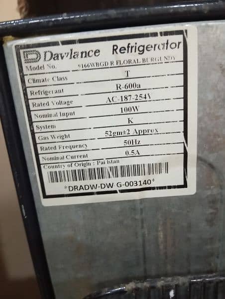 Dawlance fridge box pack 1 Day bi used ni ha 6