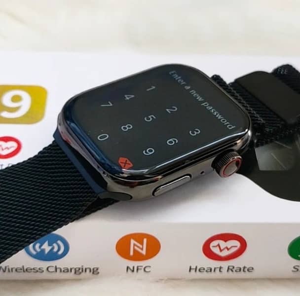 Smart Watch i9 / Stainless steel body with free chain strap 4