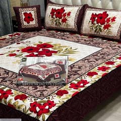 4 pcs cotton printed double bedsheet