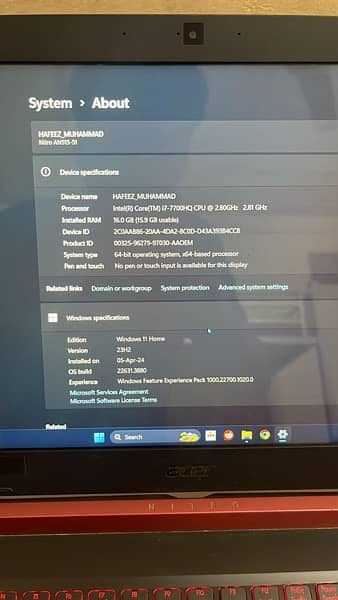 Acer Nitro 5 Core i7 7700hq Nvidia GTX 1050 4gb 3