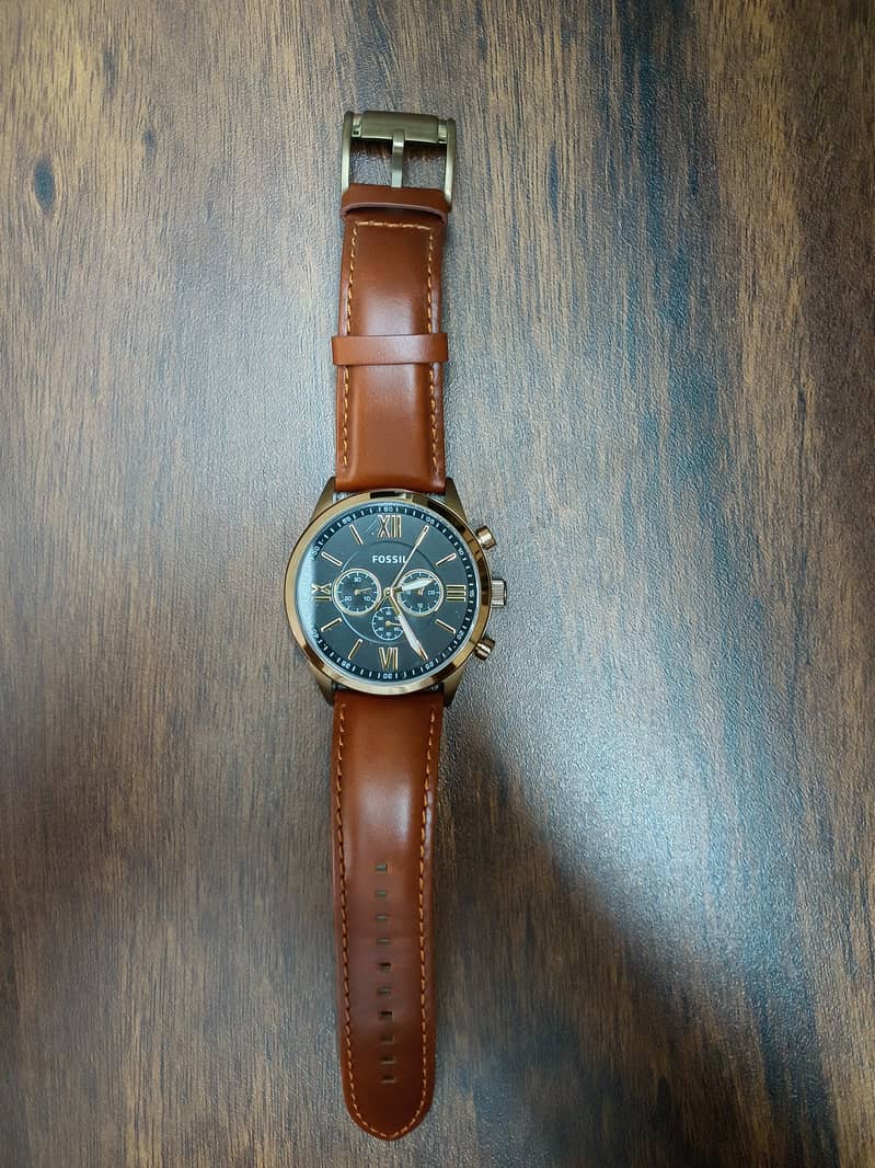 (Brand New) Fossil Chronograph Brown Leather Watch 1