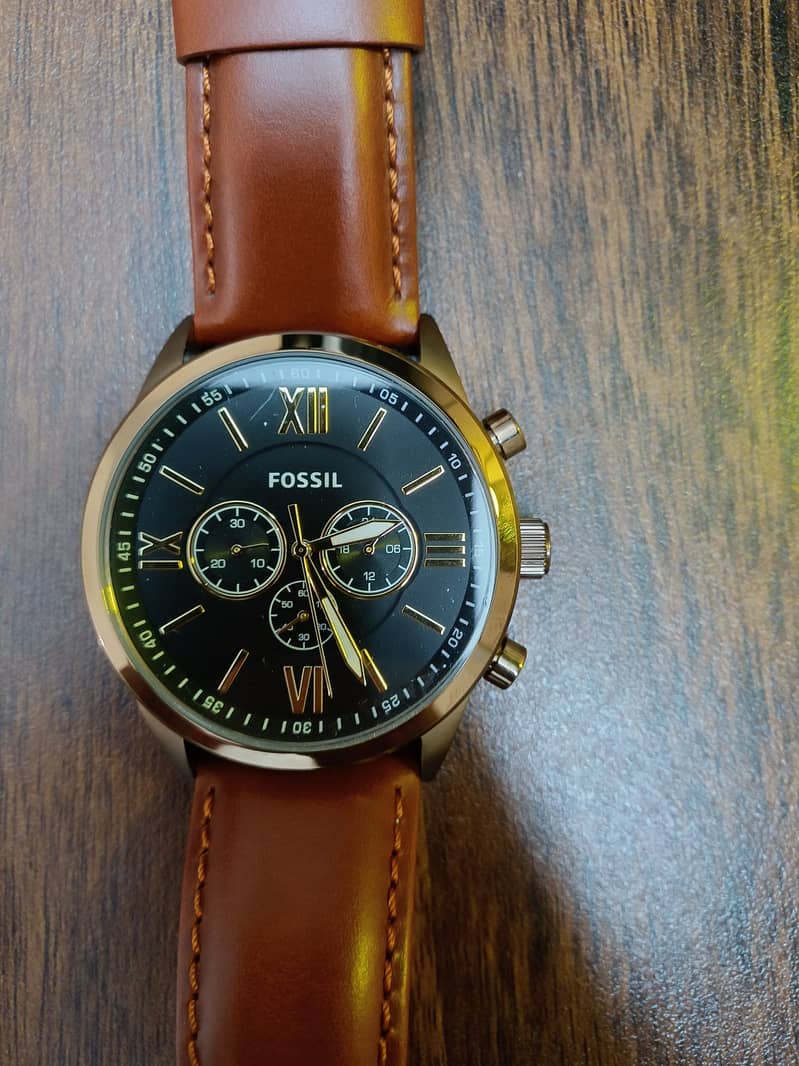 (Brand New) Fossil Chronograph Brown Leather Watch 3