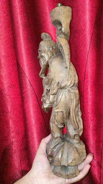 Chinese Wooden lamp Sculpture hand carved for sale 1