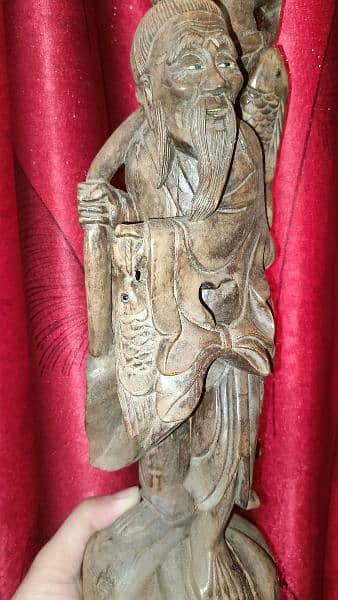 Chinese Wooden lamp Sculpture hand carved for sale 6