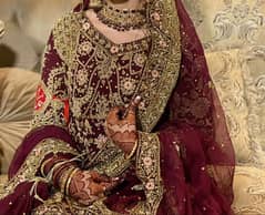 maroon bridal dress